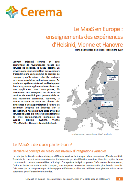 Le MaaS en Europe
