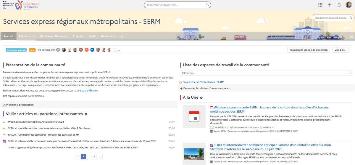 Page Accueil communauté